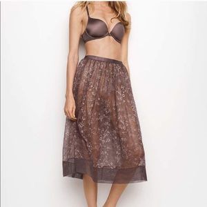 Victoria Secret Lace Floral Sheer Skirt NWT Large